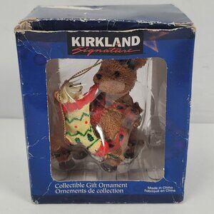 Kirkland Signature Collectible Reindeer Ornament With Stocking & Dog